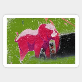 Rosaroter Elefant / Swiss Artwork Photography Sticker